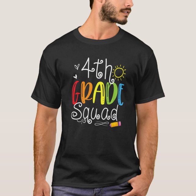 Camiseta 4th Grade Squad Back To School Team Fourth Grade K (Frente)