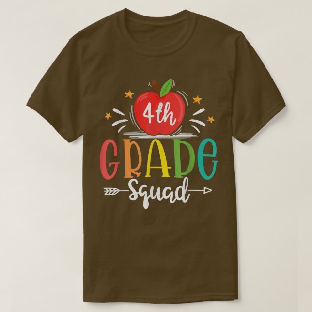 Camiseta 4th Grade Squad Funny Back To School Teachers Stud (Frente do Design)