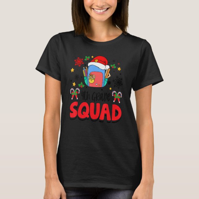 Camiseta 4th Grade Squad Group Matching Christmas Pajama Pa (Frente)