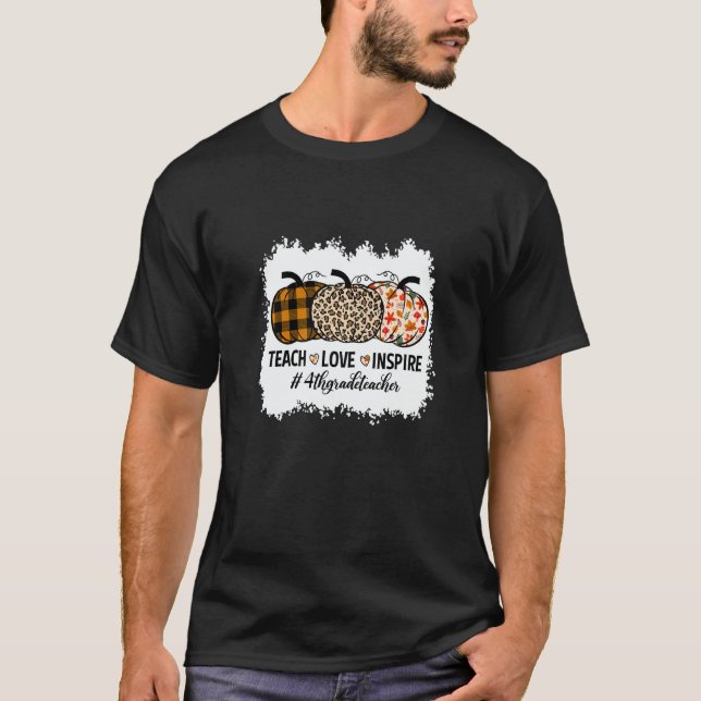 Camiseta 4th Grade Teacher Back To School Pumpkin Fall Teac (Frente)