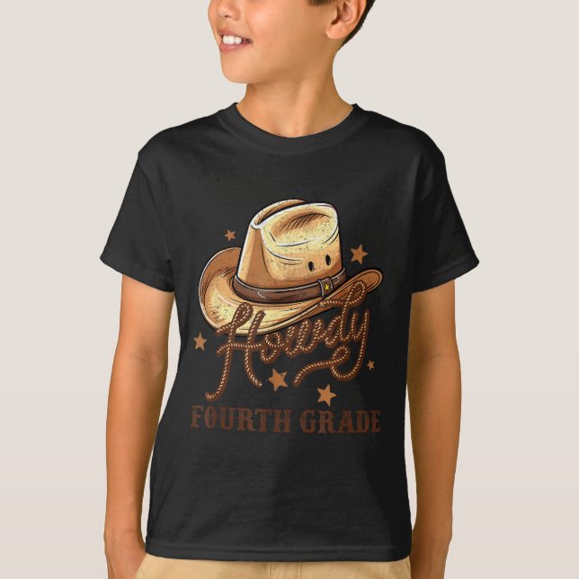Camiseta 4th Grade Teacher Rodeo Country Western Howdy Four (Frente)