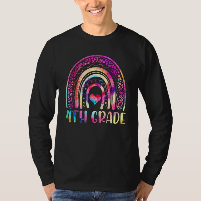 Camiseta 4th Grade Tie Dye Rainbow Welcome Back To School T (Frente)