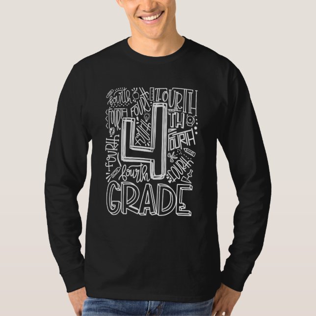 Camiseta 4th Grade Typography Team Fourth Grade Back To Sch (Frente)