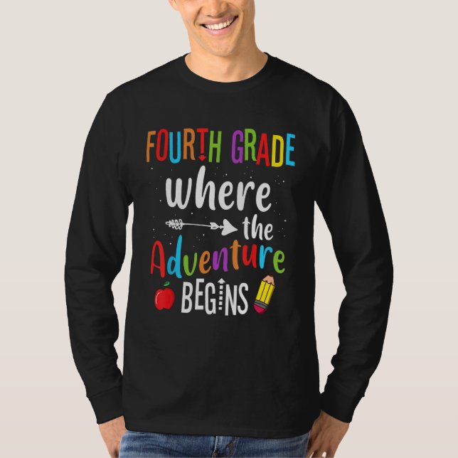 Camiseta 4th Grade Where The Adventure Begins Back to Schoo (Frente)