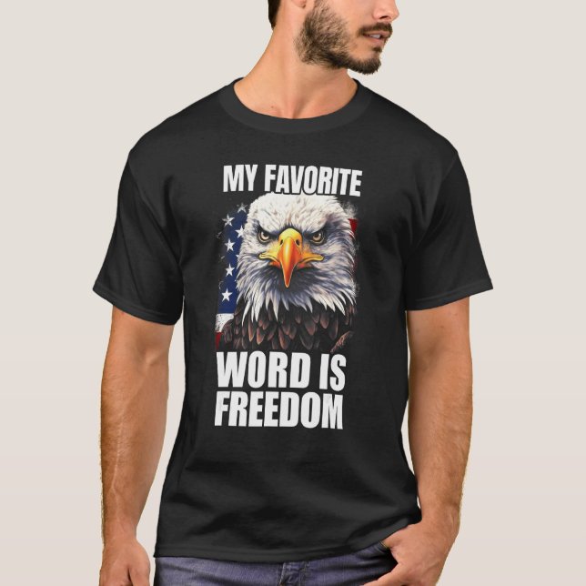 Camiseta 4th July America Celebration USA Flag Bald Eagle F (Frente)