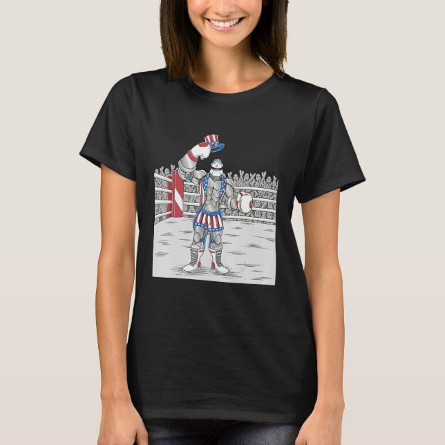 Camiseta 4th July USA Boxing Fitness Gym Artificial Intelli (Frente)