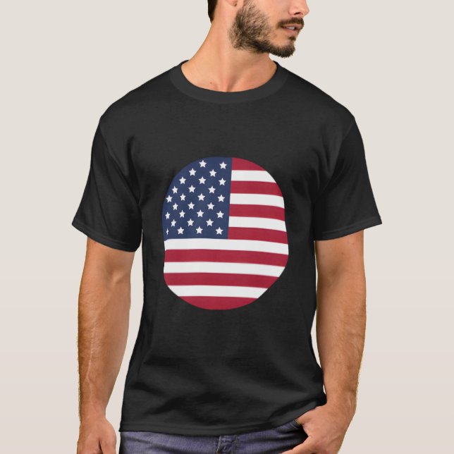 Camiseta 4Th July Usa Flag American Patriotic Minimalist (Frente)