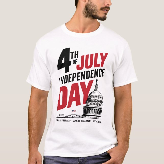 Camiseta 4th of July 250th Anniversary Independence Day (Frente)