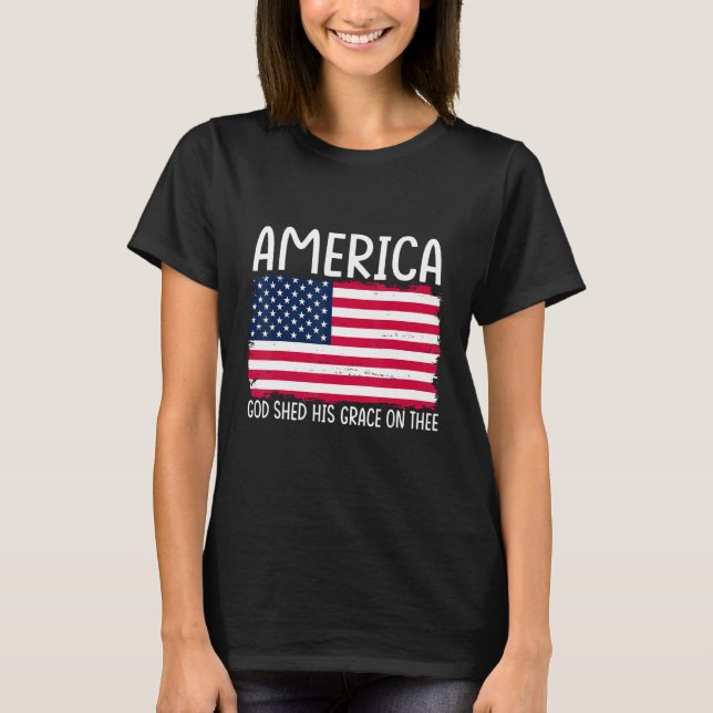 Camiseta 4th of July America God Shed His Grace on Thee 1 (Frente)
