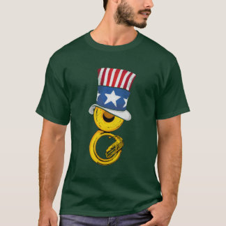 Camiseta 4th Of July America Men Marching Band Sousaphone f