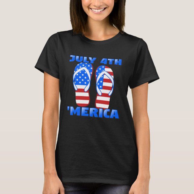 Camiseta 4th of July America Summer 2021 Flip Flop Women Me (Frente)