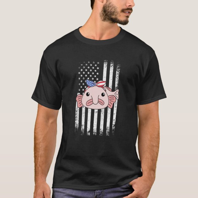 Camiseta 4th Of July American Blobfish For Kids Cute Usa Bl (Frente)