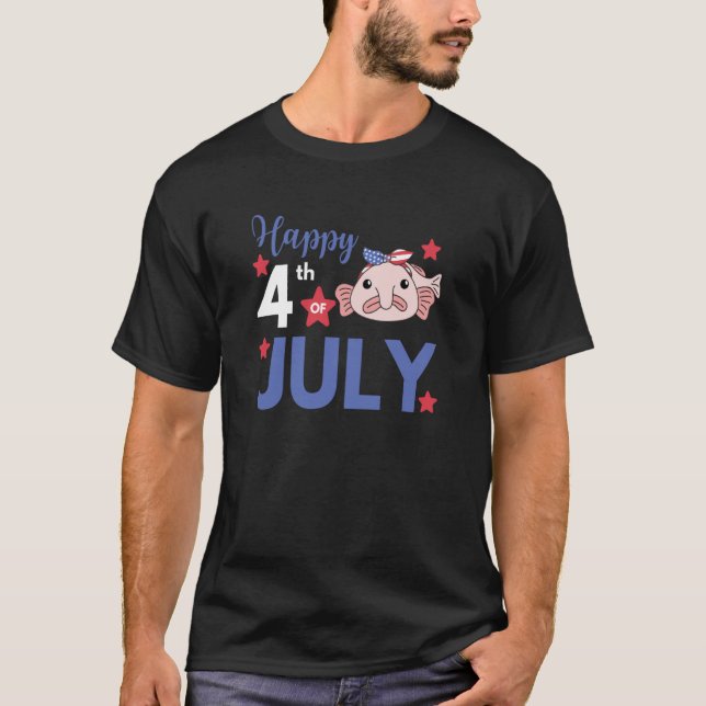 Camiseta 4th Of July American Blobfish For Kids Cute Usa Bl (Frente)