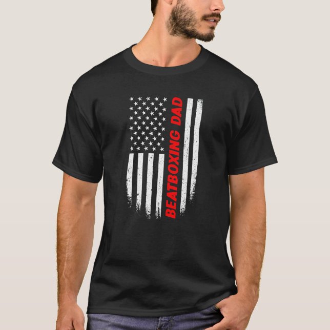 Camiseta 4th Of July American Flag Beatboxing Dad Fathers D (Frente)