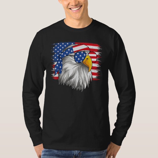 Camiseta 4th Of July American Flag Patriotic Eagle USA (Frente)