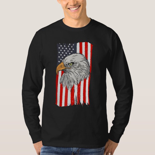 Camiseta 4th Of July American Flag Patriotic Eagle USA Cool (Frente)