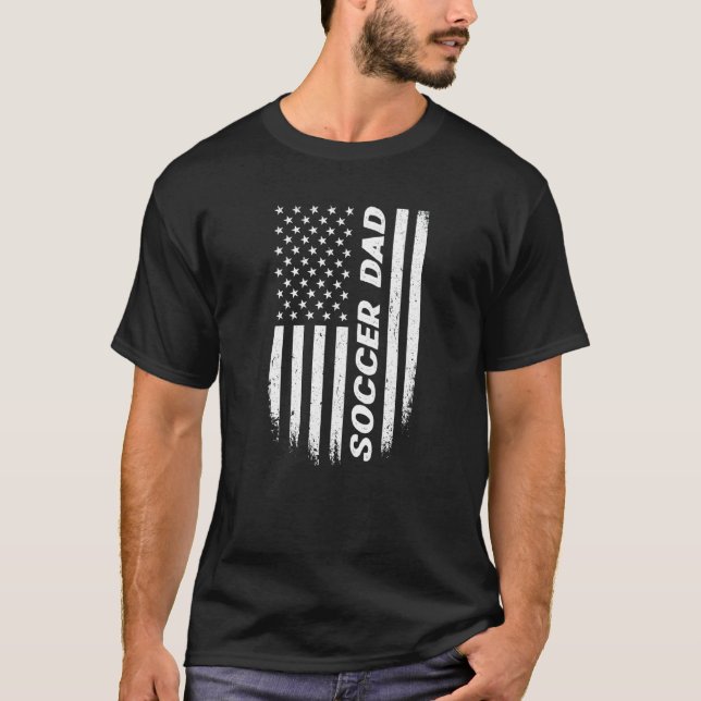 Camiseta 4th Of July American Flag Soccer Dad Fathers Day (Frente)