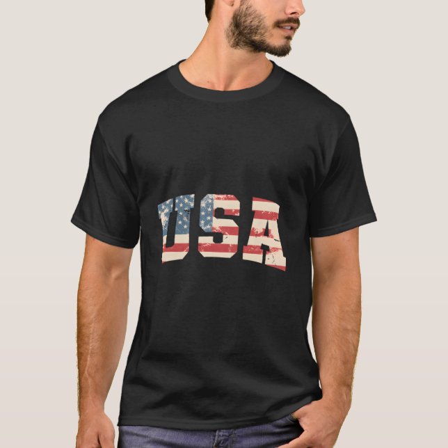 Camiseta 4Th Of July American Flag Usa Patriotic American U (Frente)