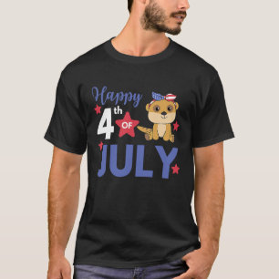 Camiseta 4th Of July American Meerkat For Kids Cute Usa Mee
