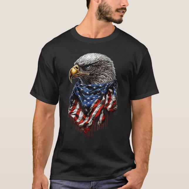 Camiseta 4th Of July Bald Eagle American US Flag Country 4t (Frente)