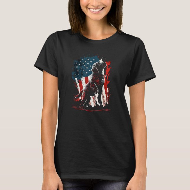 Camiseta 4th of July Beagle Dog USA Flag Patriotic Dog 1 (Frente)