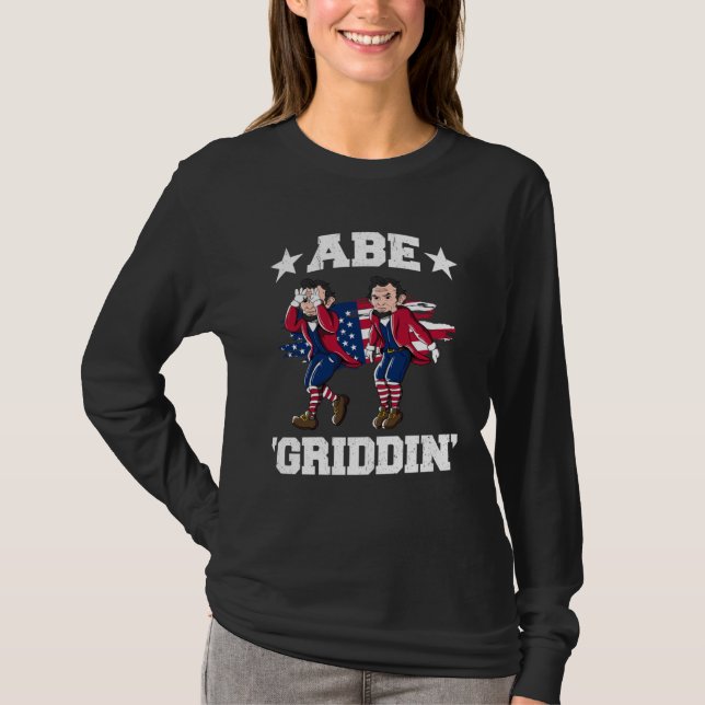 Camiseta 4th of July Benjamin Franklin Griddy Ben Griddin   (Frente)