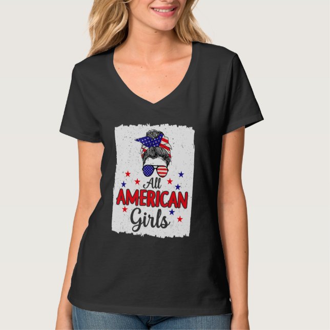 Camiseta 4th of July Bleached Daughter USA All American Gir (Frente)