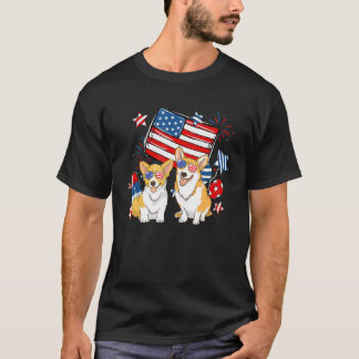 Camiseta 4th Of July Corgi Dog Independence Day Patriotic