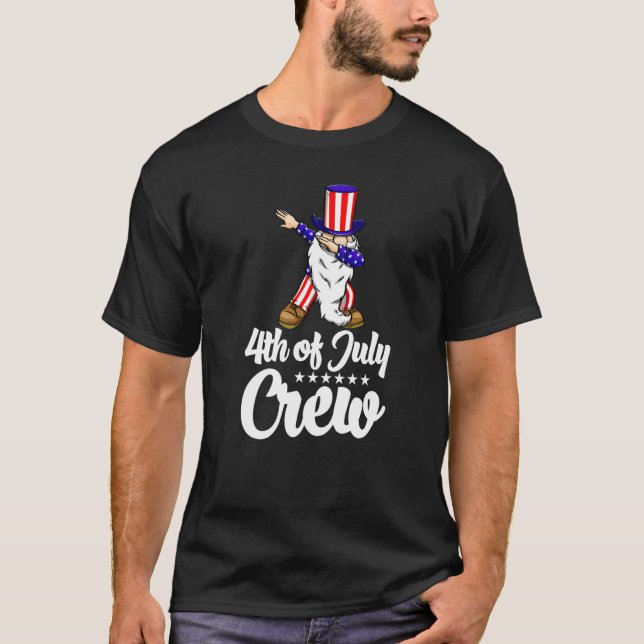 Camiseta 4th Of July Crew Gnome  Women America Flag Love  1 (Frente)