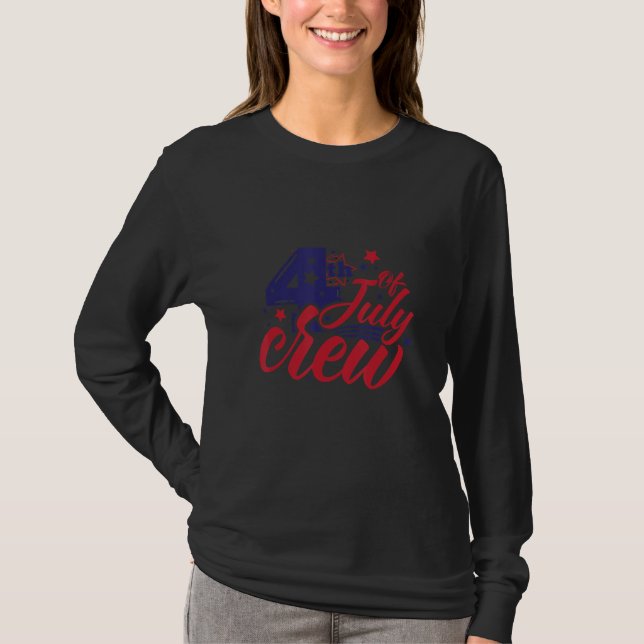 Camiseta 4th Of July Crew US flag Family trip family patrio (Frente)