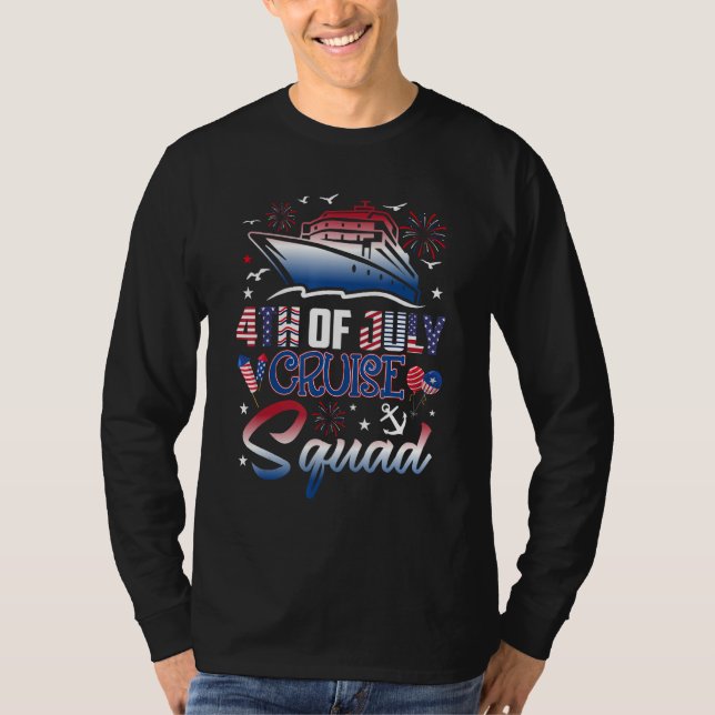 Camiseta 4th Of July Cruise Squad Patriotic American (Frente)