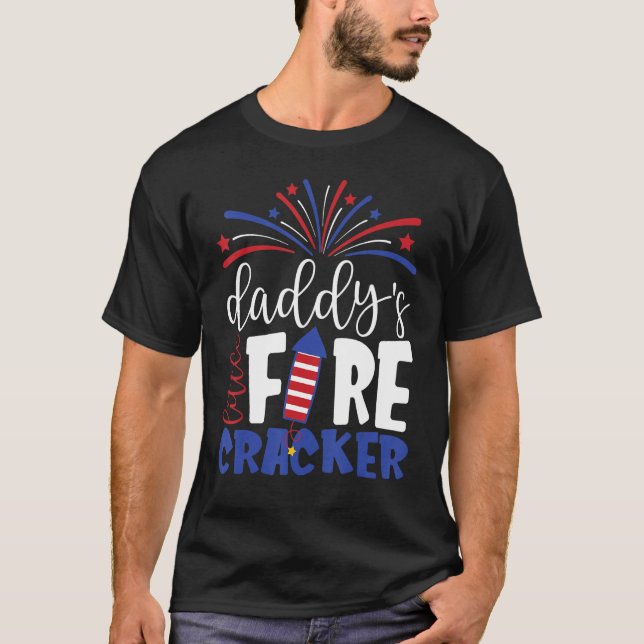 Camiseta 4th of July Daddy's Little Firecracker Toddler Kid (Frente)