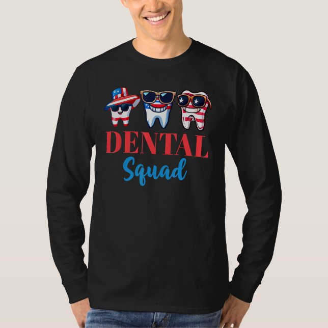Camiseta 4th Of July Dentist  American Patriotic Dental Squ (Frente)