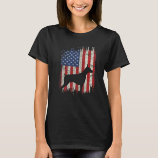 Camiseta 4th Of July Doberman American Flag Patriotic Dog L
