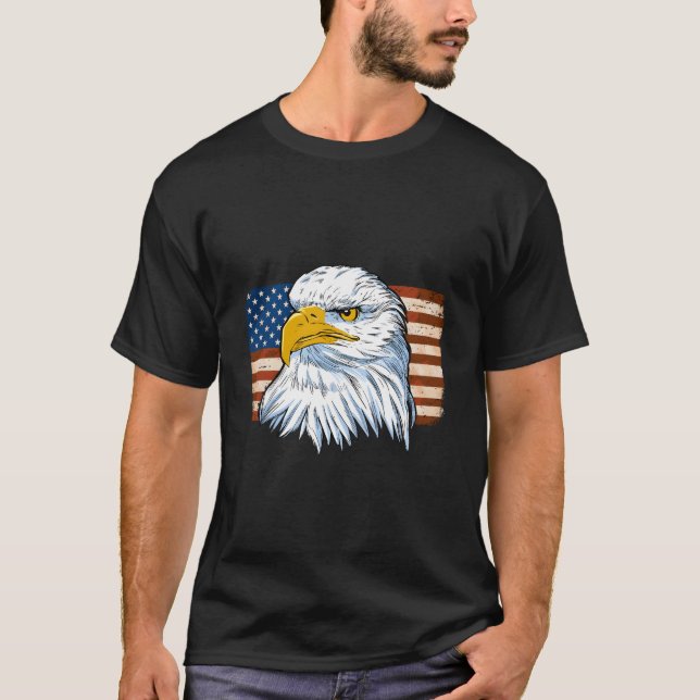 Camiseta 4Th Of July Eagle Patriotic American (Frente)