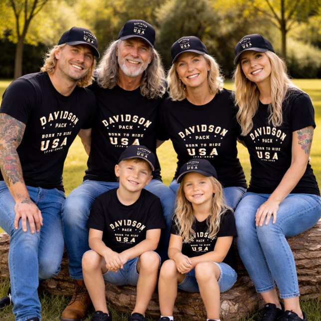 Camiseta 4th Of July Family Photos Born To Ride Customize (Criador carregado)