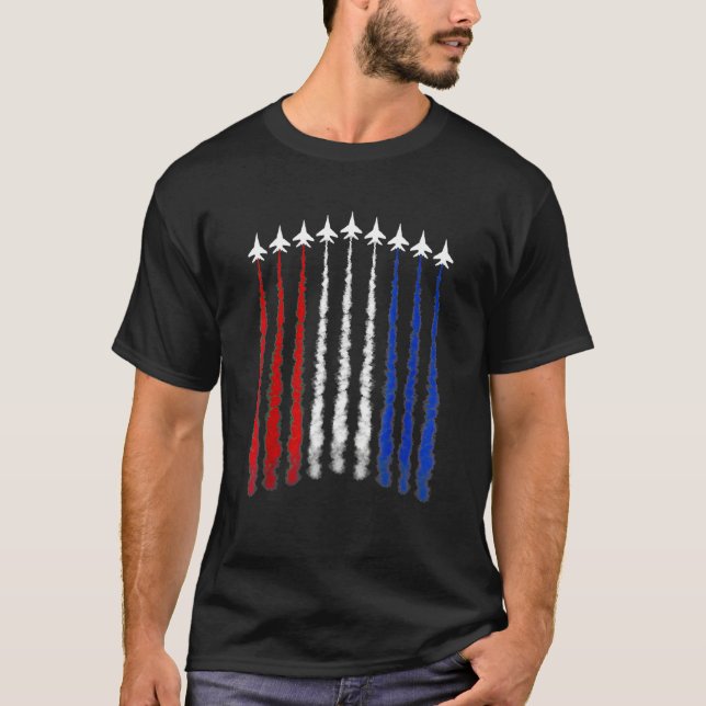 Camiseta 4th Of July Fighter Jet Airplane Flying American F (Frente)