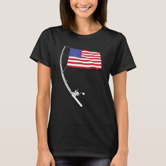 Camiseta 4th Of July Fishing Patirotic Fisherman Military V (Frente)