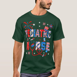 Camiseta 4th Of July For Women Stethoscope Patriotic Pediat