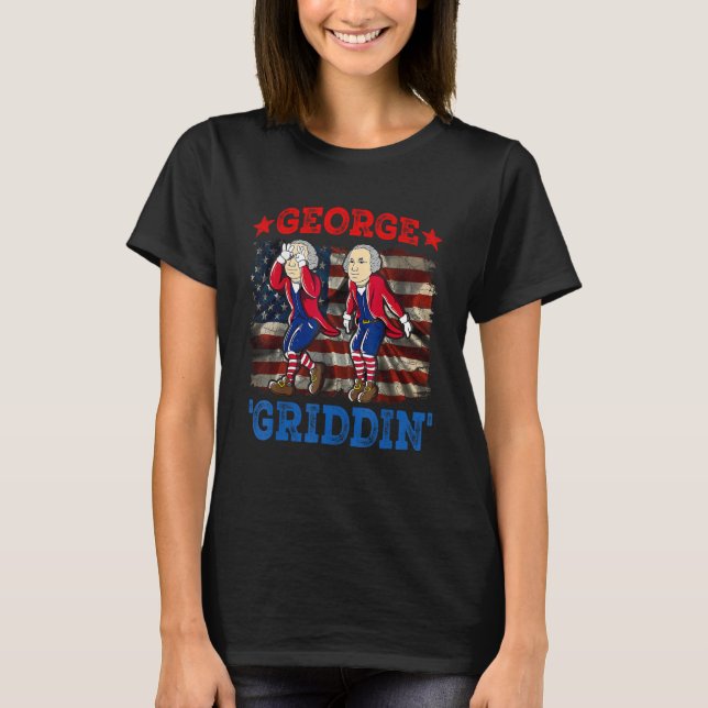 Camiseta 4th Of July George Washington Griddy George Griddi (Frente)