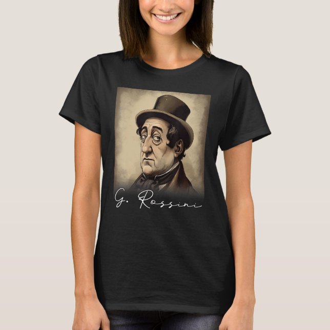 Camiseta 4th of July Gioachino Rossini US Flag Musician Com (Frente)