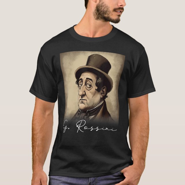 Camiseta 4th of July Gioachino Rossini US Flag Musician Com (Frente)