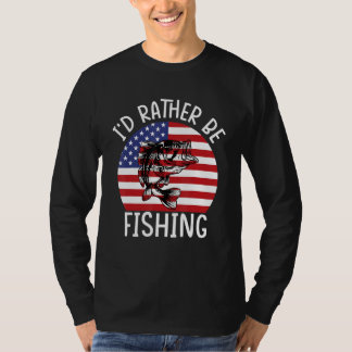Camiseta 4th of July I d Rather Be Fishing 6
