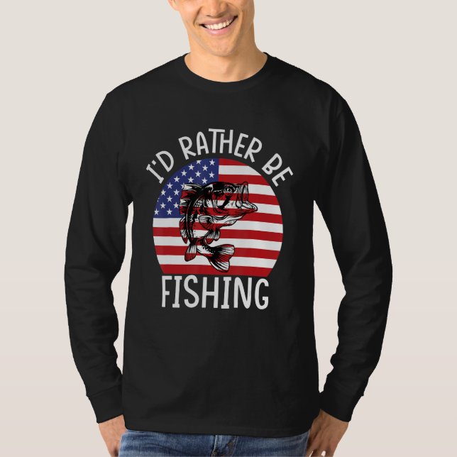 Camiseta 4th of July I d Rather Be Fishing 6 (Frente)