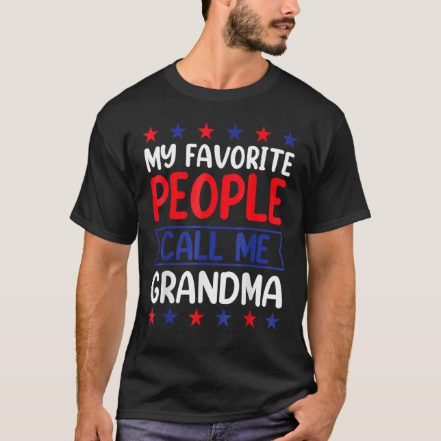 Camiseta 4th Of July  My Favorite People Call Me Grandma (Frente)