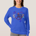 Camiseta 4th of July nursing for women stethoscope nurse<br><div class="desc">4th of July nursing for women stethoscope nurse graduation Gift. Perfect gift for your dad,  mom,  papa,  men,  women,  friend and family members on Thanksgiving Day,  Christmas Day,  Mothers Day,  Fathers Day,  4th of July,  1776 Independent day,  Veterans Day,  Halloween Day,  Patrick's Day</div>