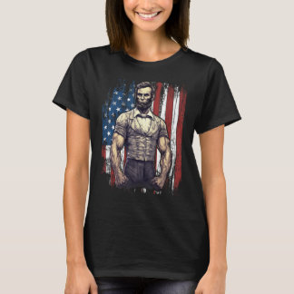 Camiseta 4th of July Patriotic Abraham Lincoln Graphic Jul