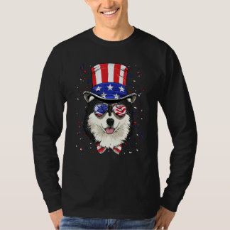 Camiseta 4th of July Patriotic Alaskan Malamute American US