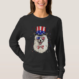 Camiseta 4th of July Patriotic American Eskimo Merica USA F