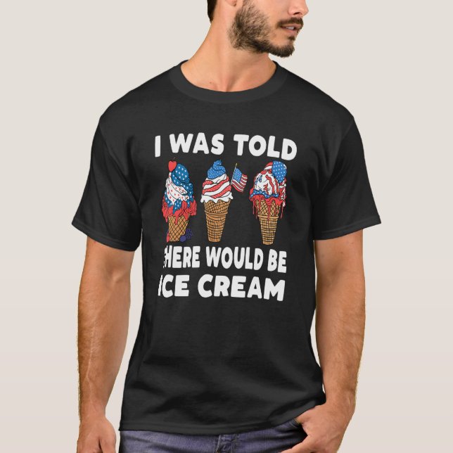 Camiseta 4th Of July Patriotic American Ice Cream Cone (Frente)